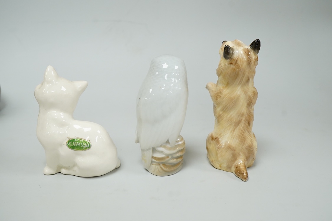 Seven various china birds and animals, including Royal Copenhagen, Doulton etc and a large Russian bird-25cm high